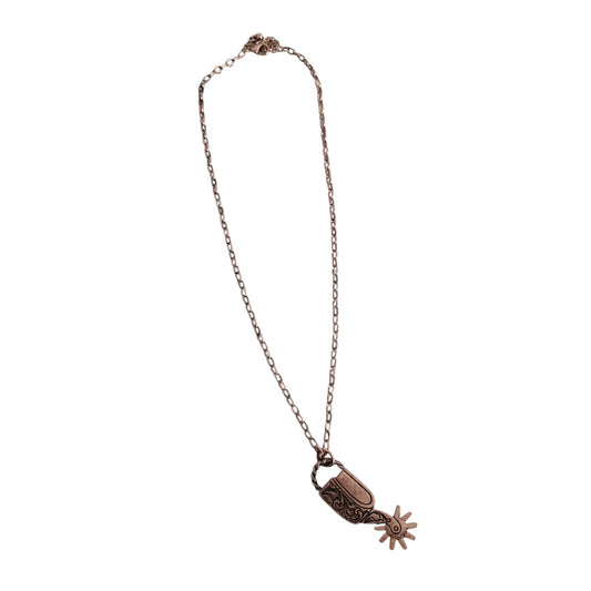 Tooled Copper Spur Necklace