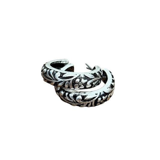 Tooled Small Hoop Earrings