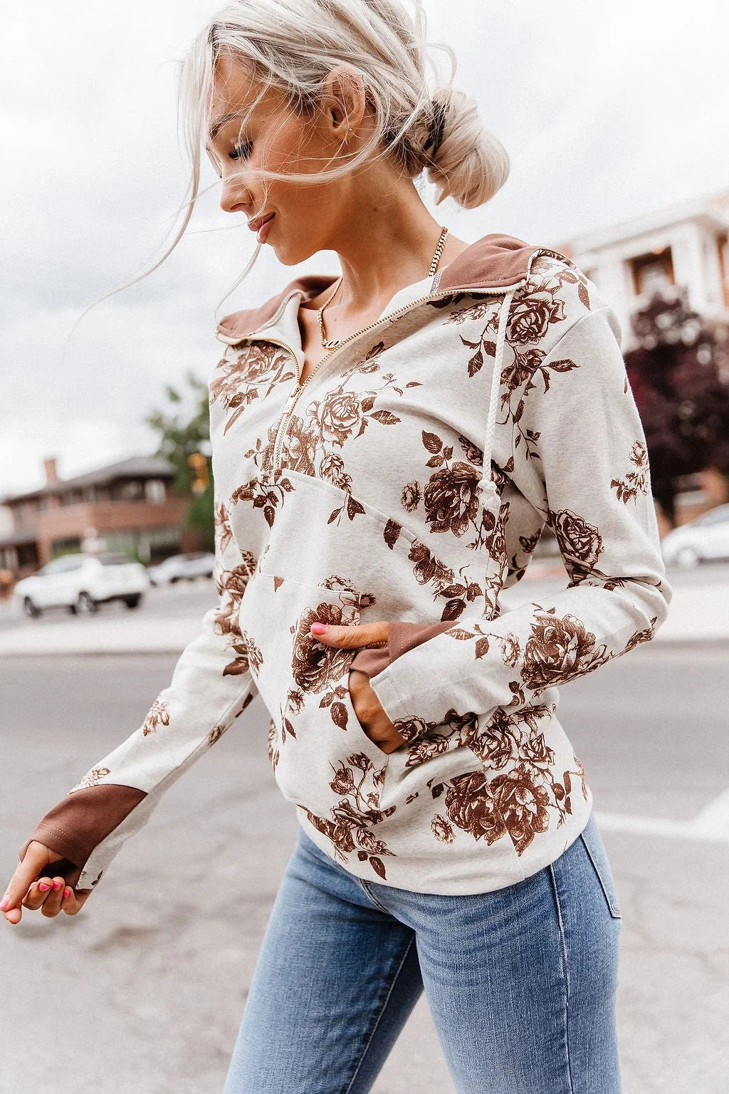 Love Letter Ampersand Ave 1/2 Zip Sweater