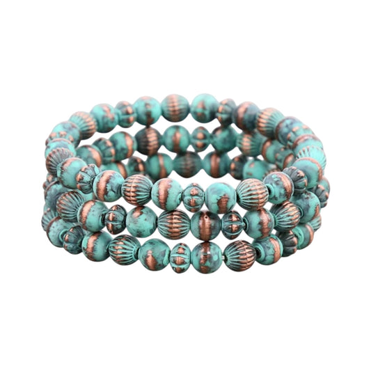 Patina Navajo Pearl Triple Stretch Bracelet