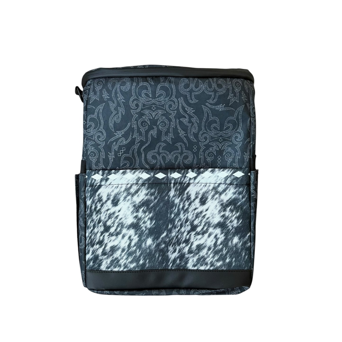 Black Bootstitch Cowhide Cooler Backpack