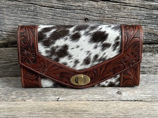 Tooled Leather Cowhide Wallet (more options available)