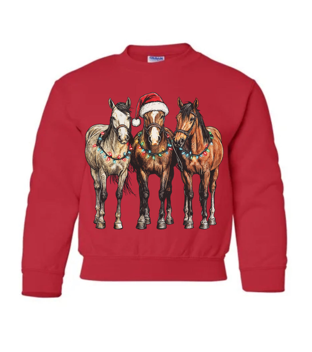 YOUTH/TODDLER Western Christmas Crewnecks (12 designs, 3 colour options) •PRE ORDER•