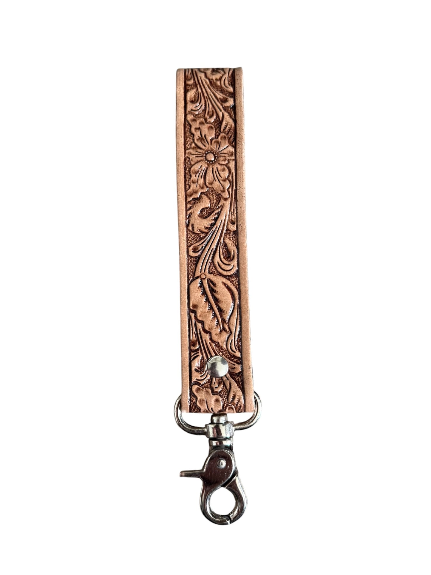 Tooled Brown Wristlet