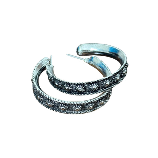 Medium Concho Dot Hoop Earrings
