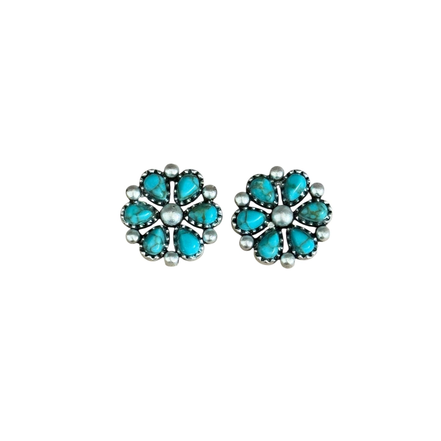 Turquoise Flower Small Earrings