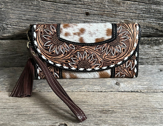 Tooled Sunflower Wallet (two options available)