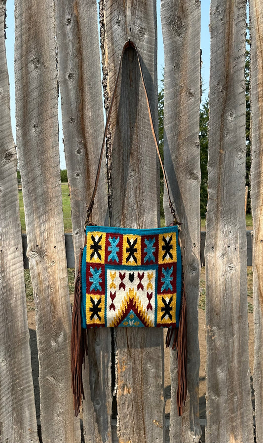 Turquoise Pattern Saddle Blanket Purse