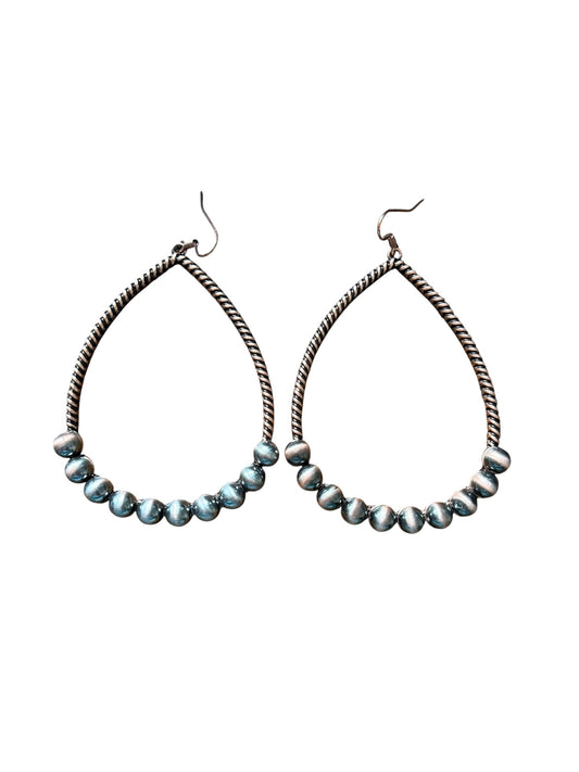 Copper Navajo Pearl Large Teardrop Earrings