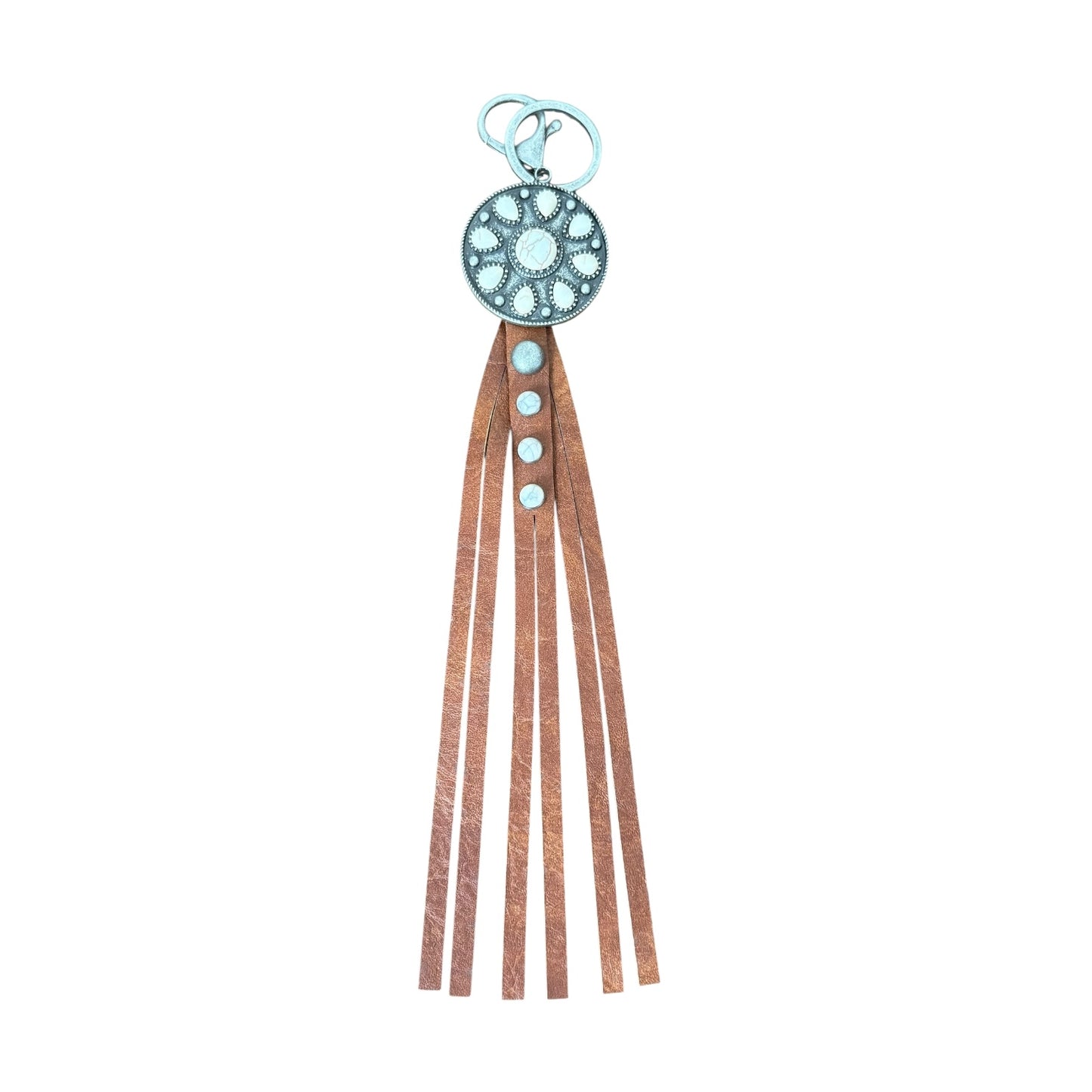 Natural Cluster Fringe Keychain
