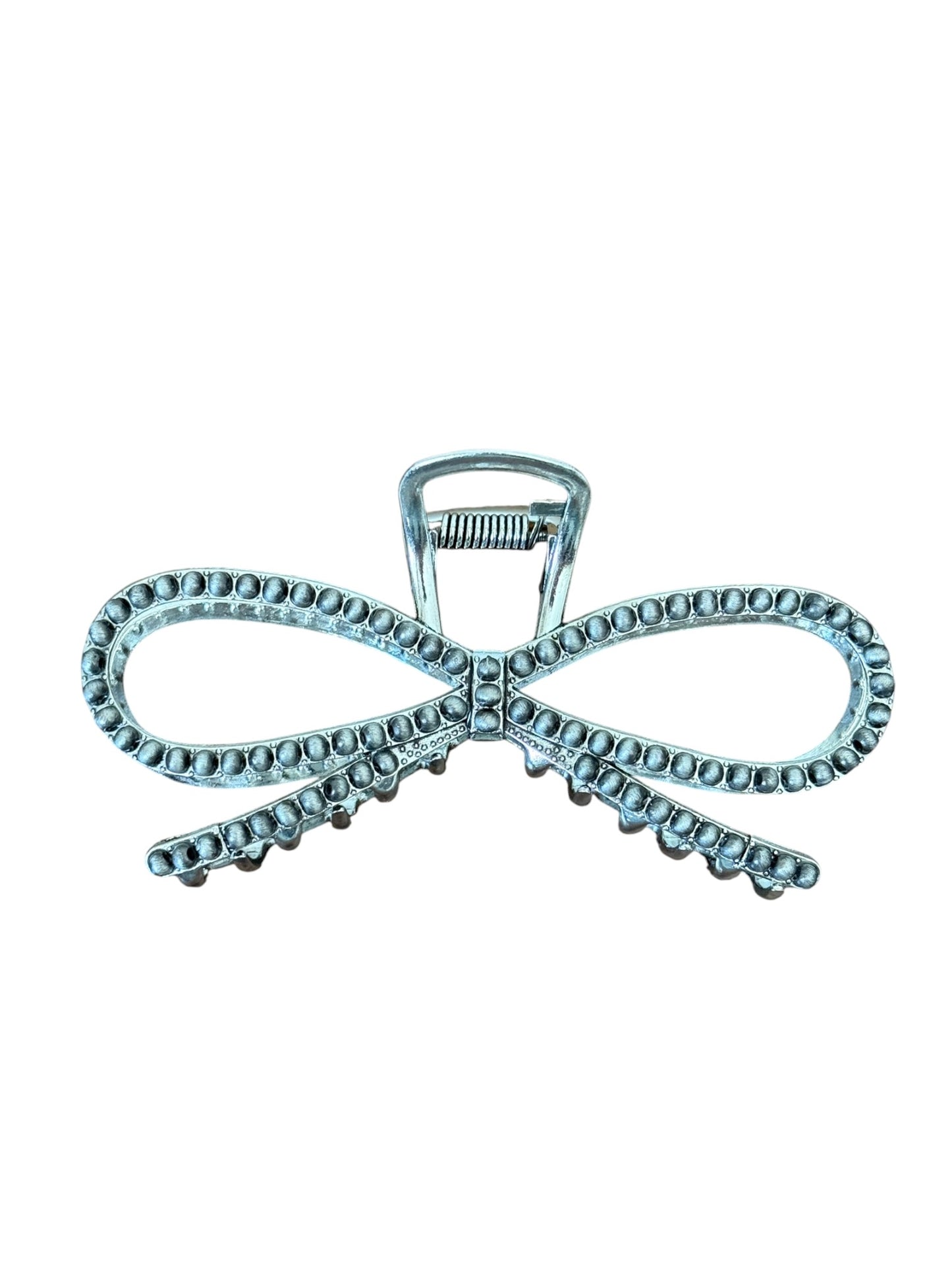 Gunmetal Bow Claw Clip