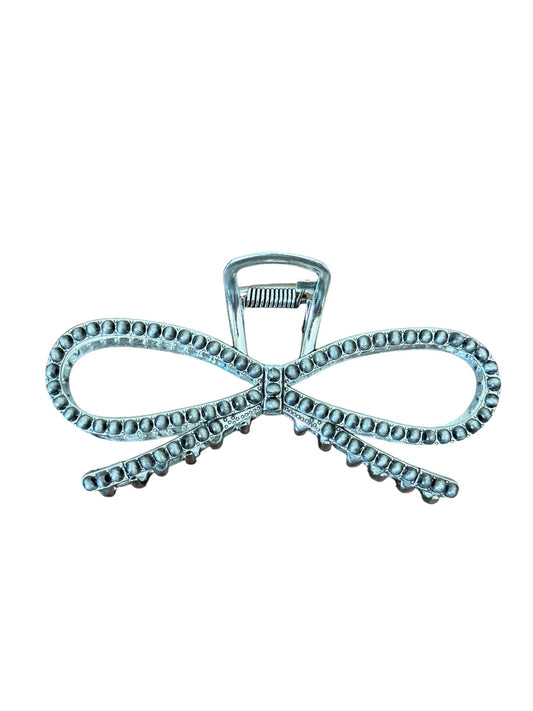 Gunmetal Bow Claw Clip