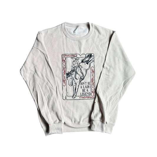 Queen of Hearts Bronc Sand Crewneck