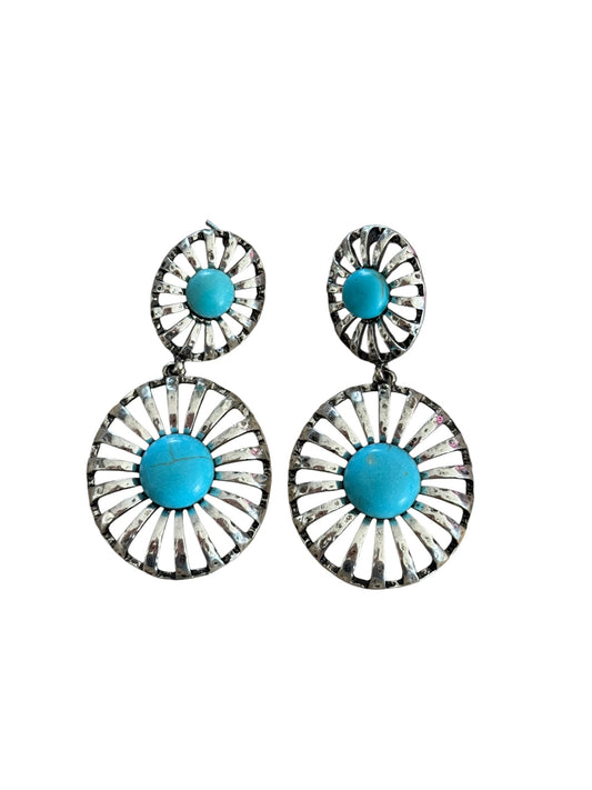 Turquoise Open Concho Earrings