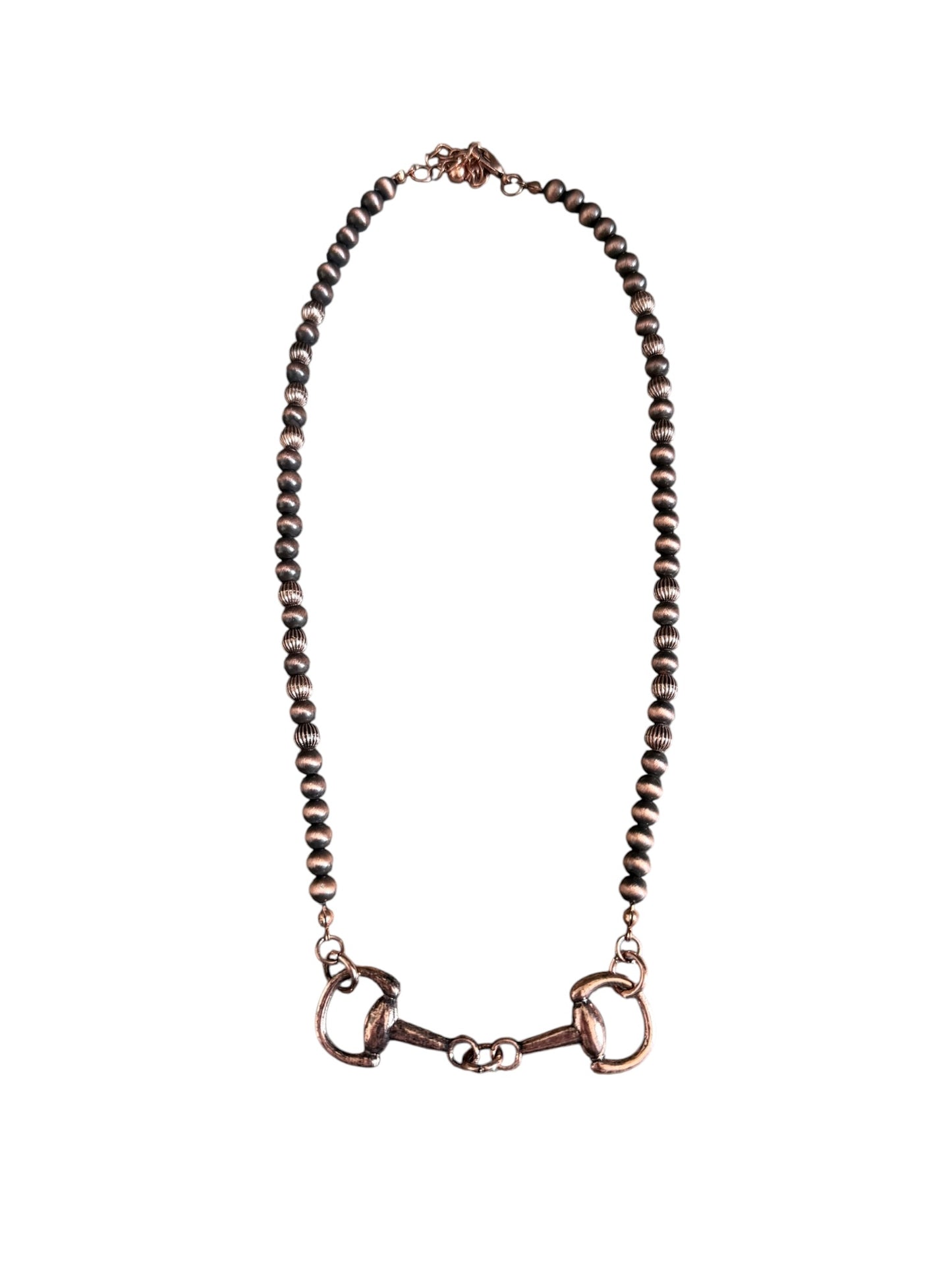 Copper Navajo Pearl Snaffle Bit Necklace