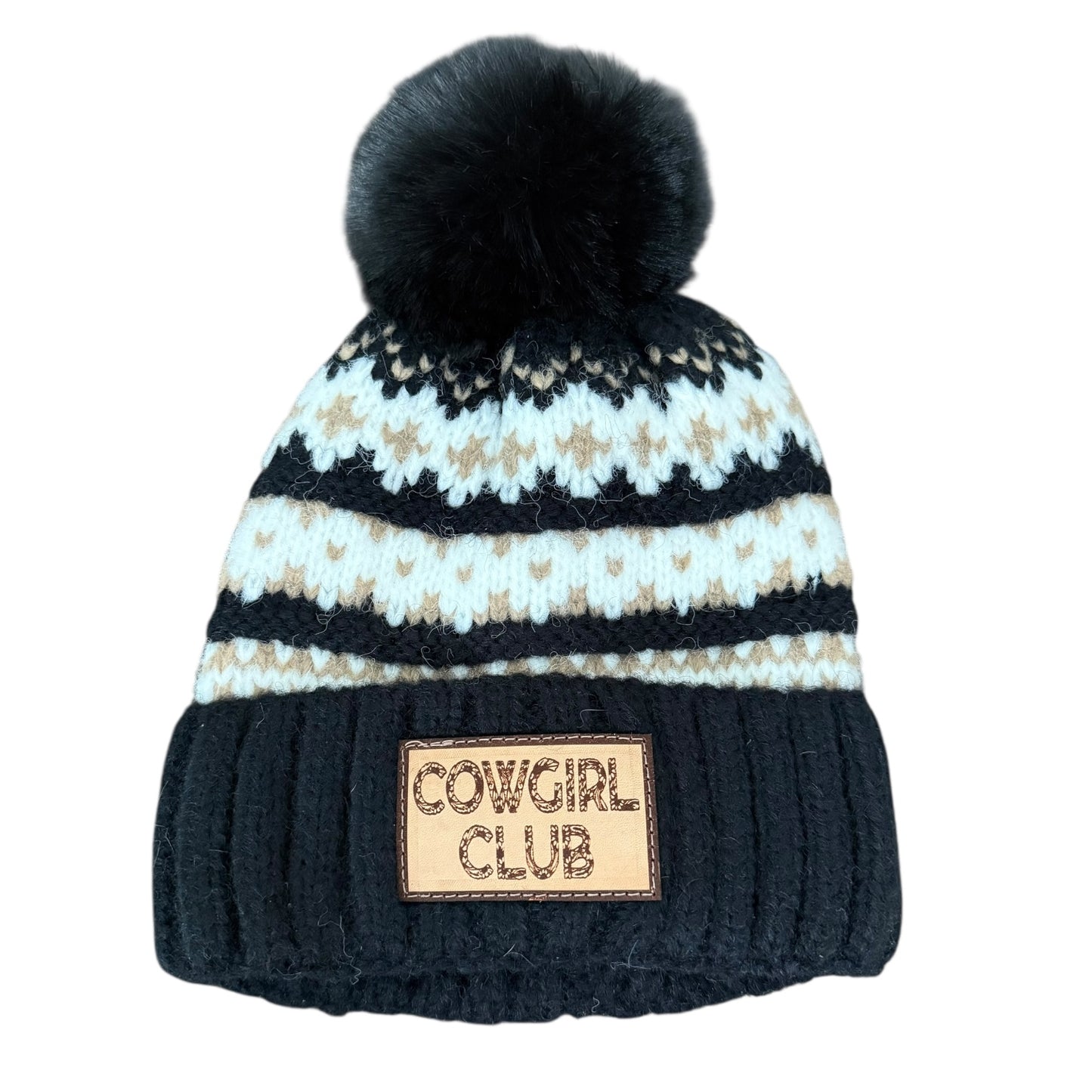 Black Pattern Cowgirl Club Toque