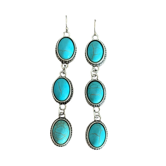Triple Turquoise Drop Earrings