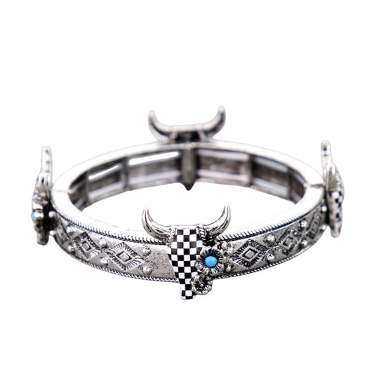 Checkered Steer Stretch Bracelet