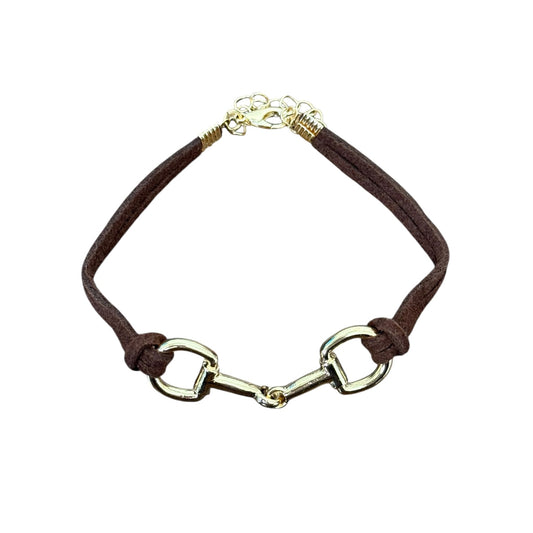 Brown Gold Snaffle Bit Bracelet