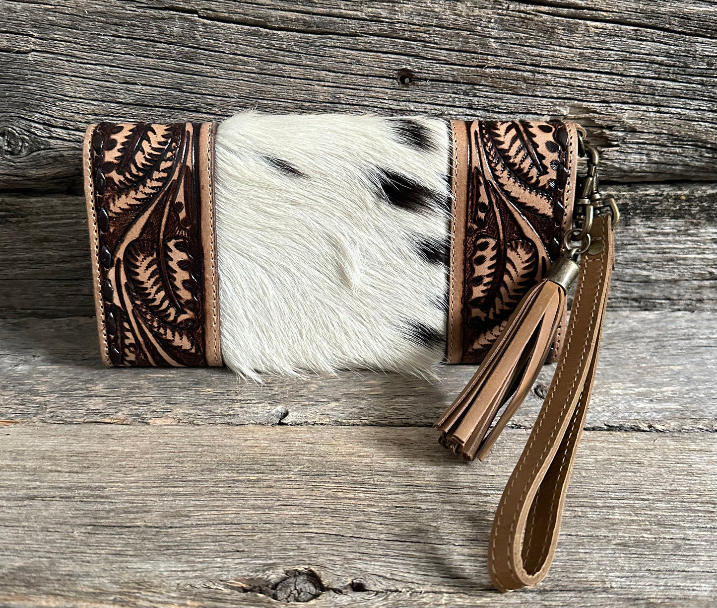 Tooled Cowhide Wallet (two options available)
