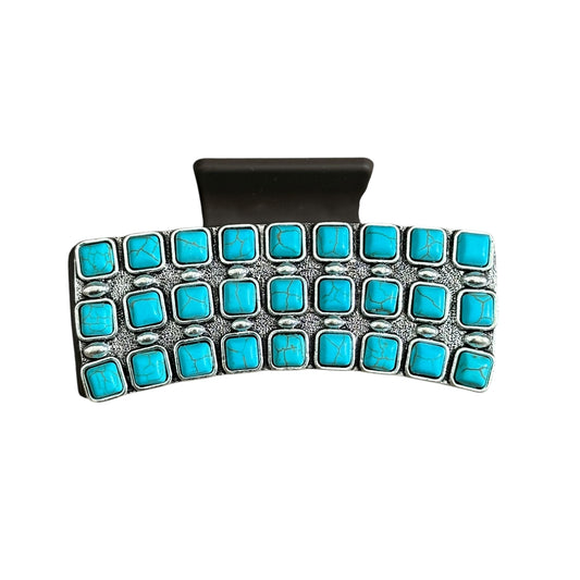 Turquoise Square Claw Clip