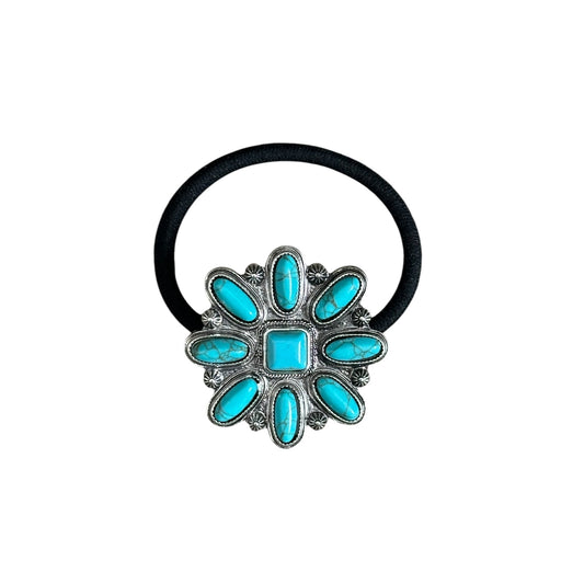 Turquoise Cluster Hair Tie