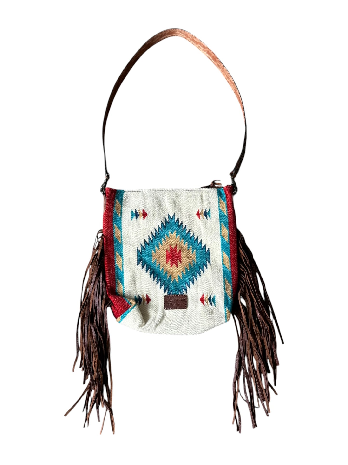 White & Turquoise Saddle Blanket Purse