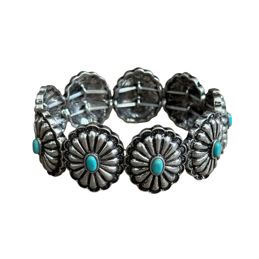 Turquoise Concho Stretch Bracelet