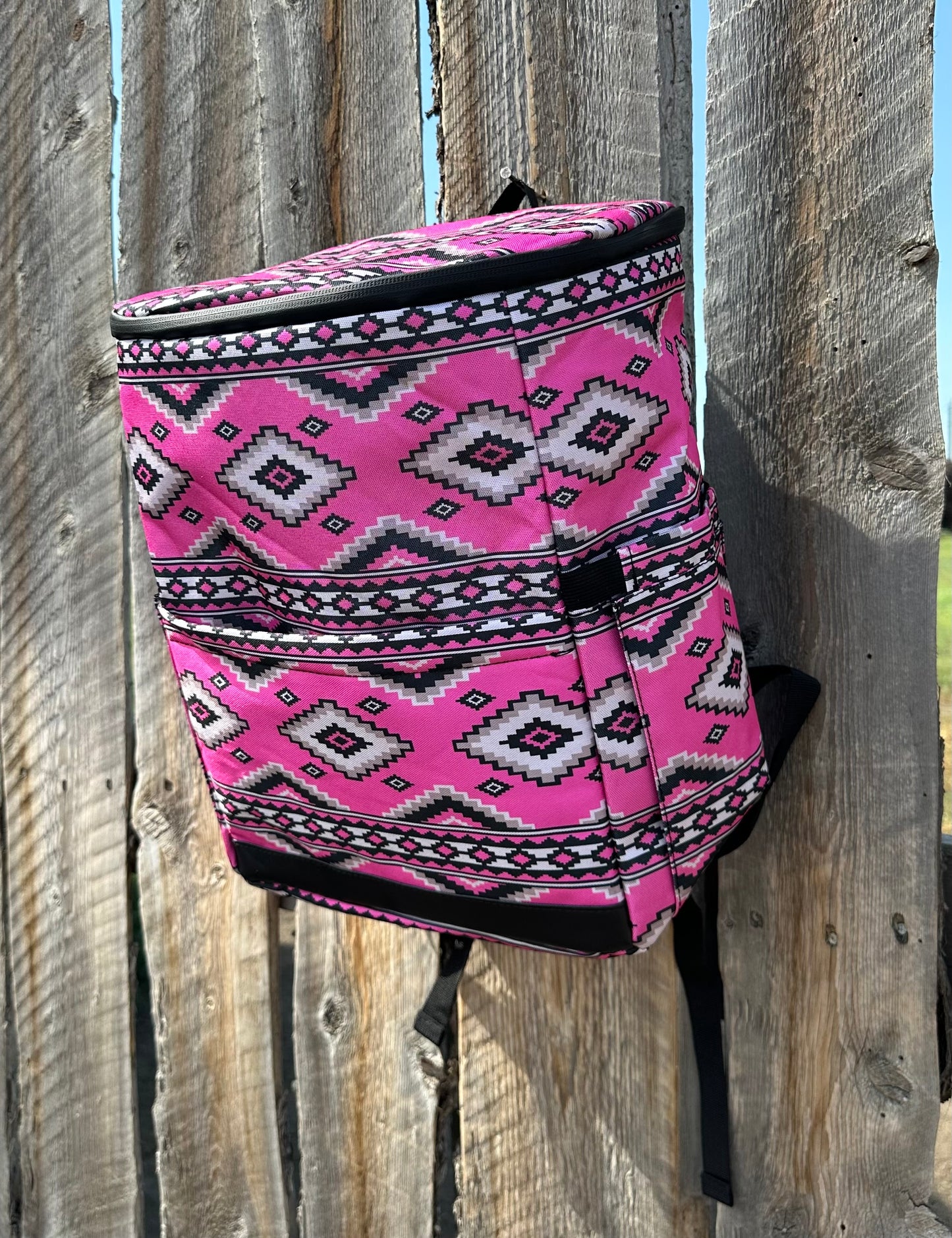 Pink Aztec Cooler Backpack