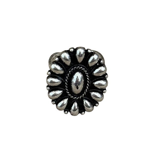Silver Bubble Cluster Cuff Ring