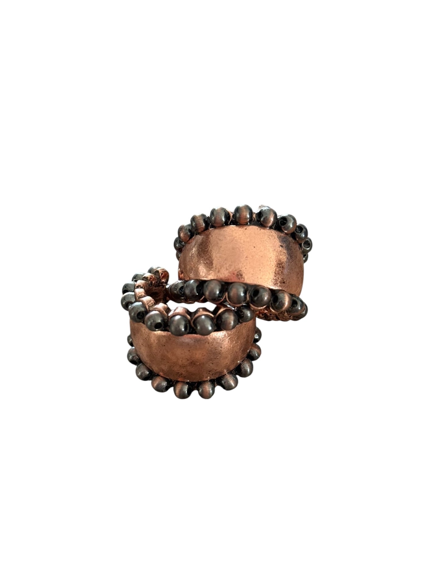 Copper Navajo Pearl Medium Hoop Earrings