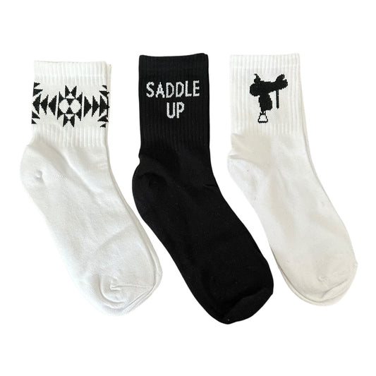 Black Saddle Up Socks