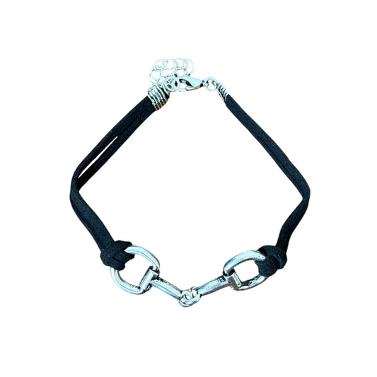 Black Silver Snaffle Bit Bracelet