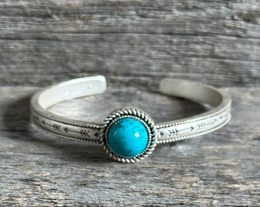 Turquoise Stone Cuff Bracelet