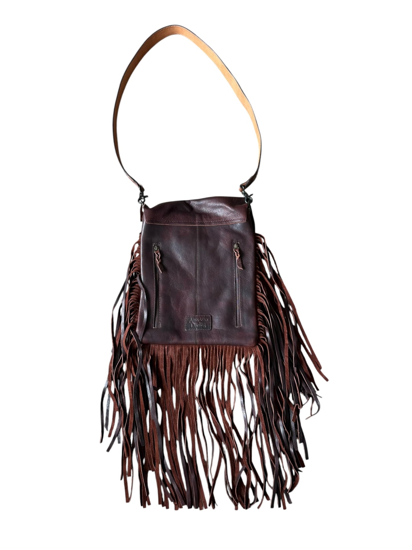 Tooled Turquoise Raw Edge Flap Purse