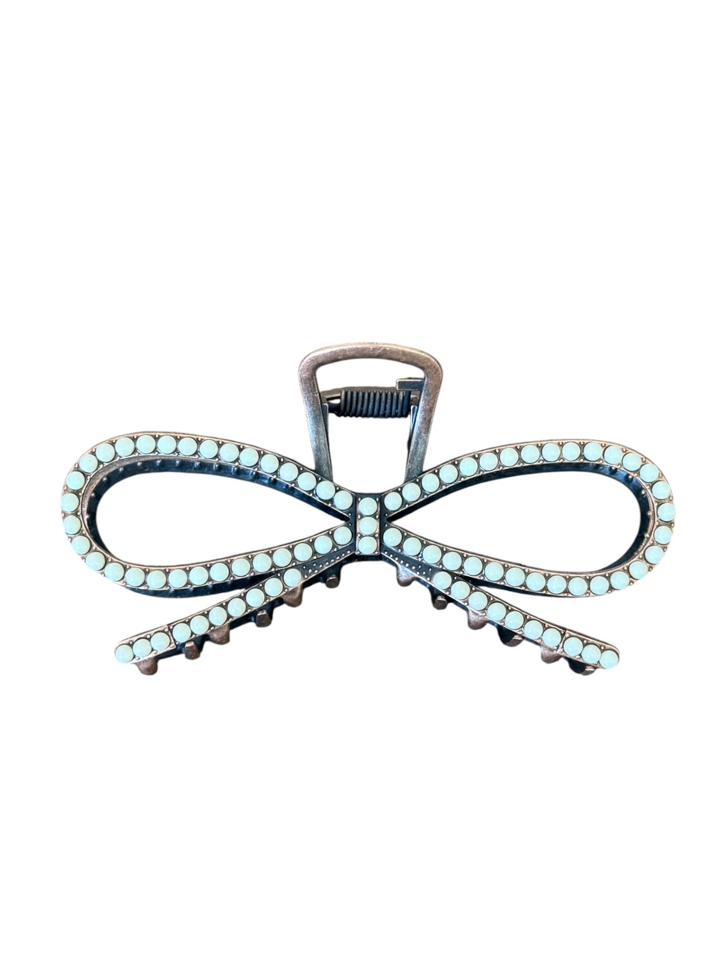Copper/White Bow Claw Clip