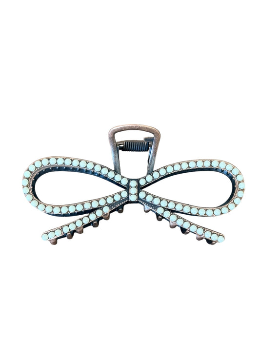 Copper/White Bow Claw Clip