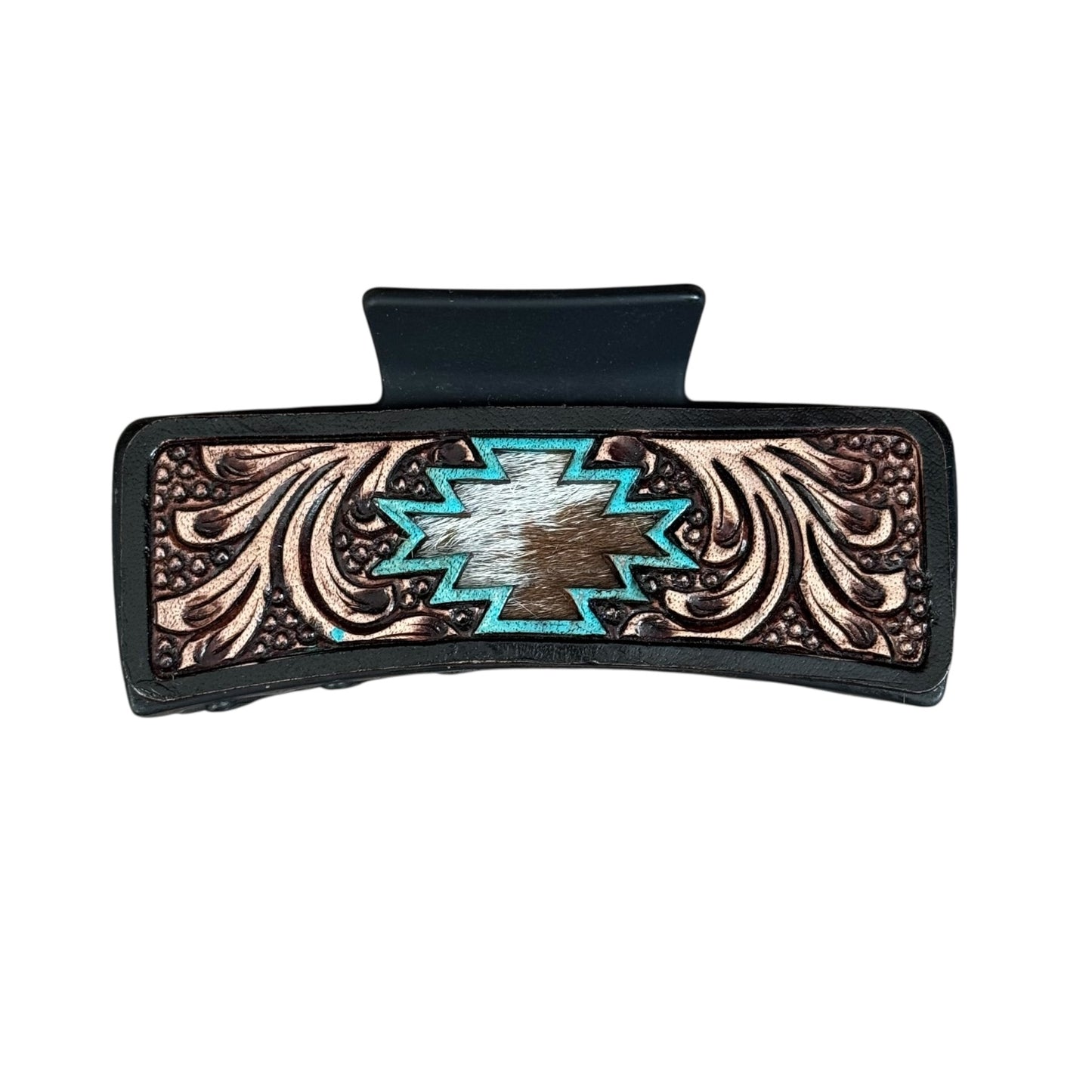 Aztec Cowhide Claw Clip