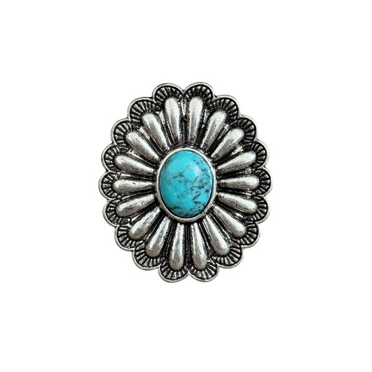 Turquoise Concho Cuff Ring