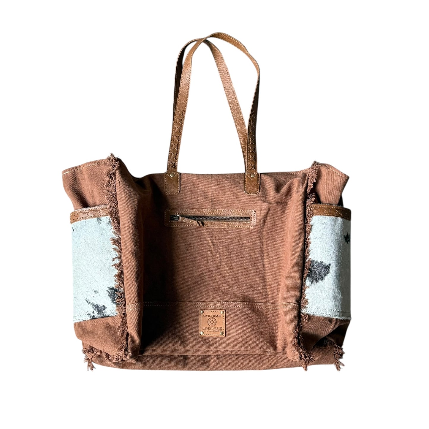 Tooled Cowhide Weekender Bag