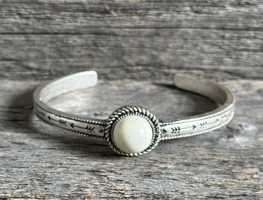 White Stone Cuff Bracelet