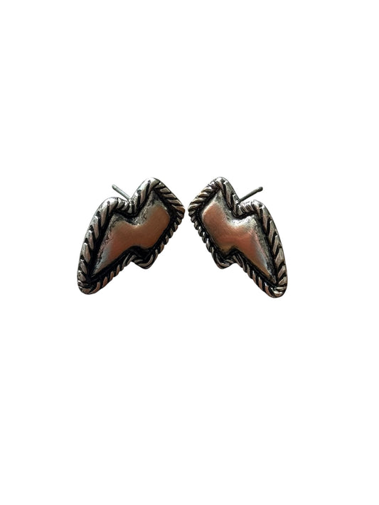 Silver & Copper Bolt Earrings
