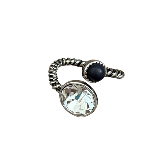 Crystal Black Stone Wrap Ring