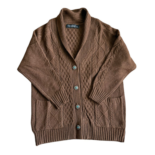 Chocolate Cable Knit Cardigan