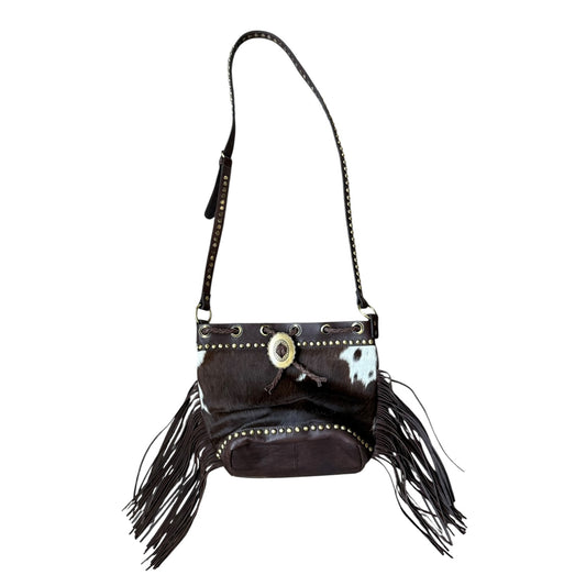 Cowhide Gold Bucket Purse