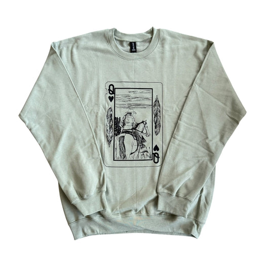 Sage Queen of Hearts Crewneck