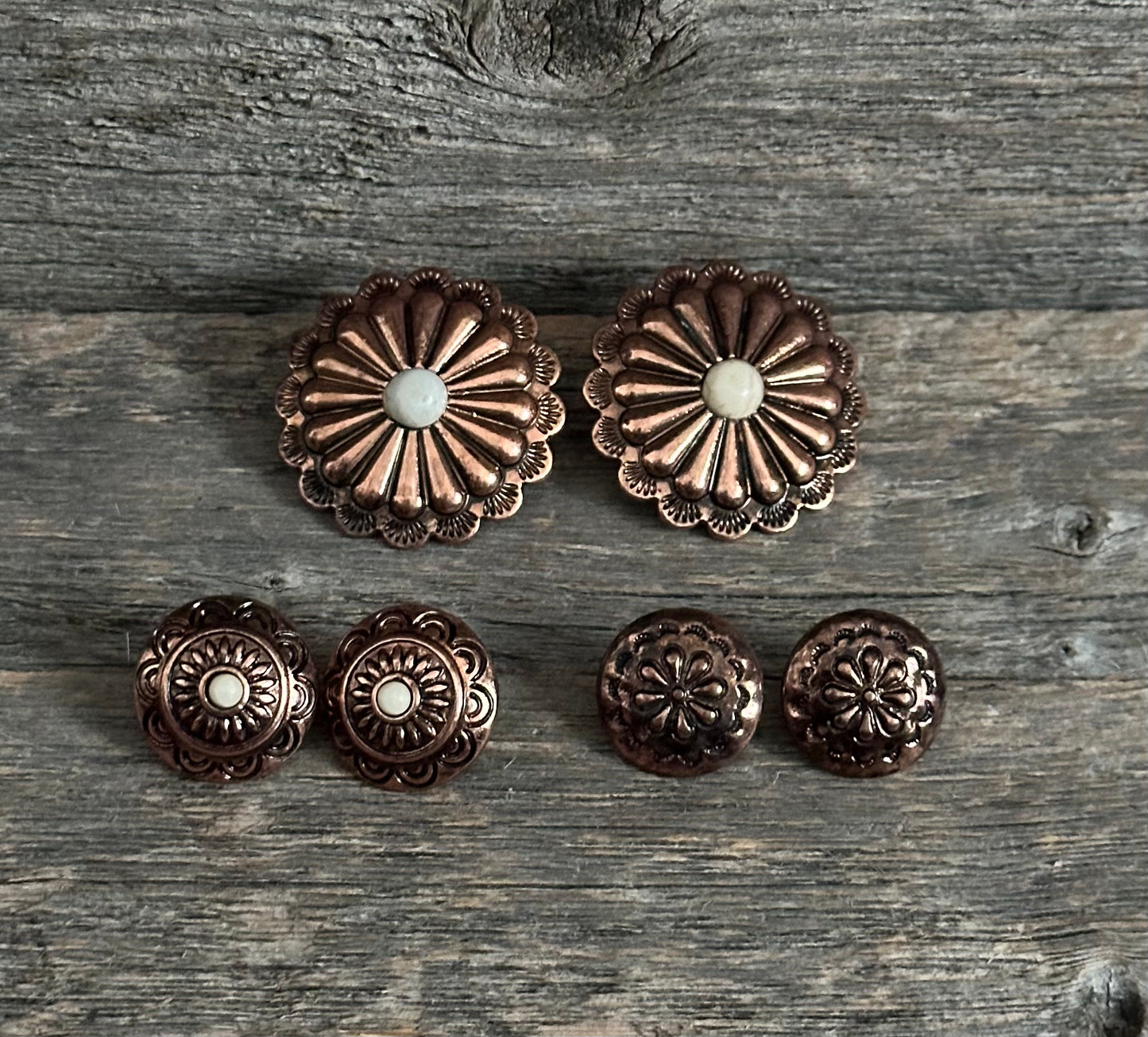 Copper Concho 3 Pack Earrings