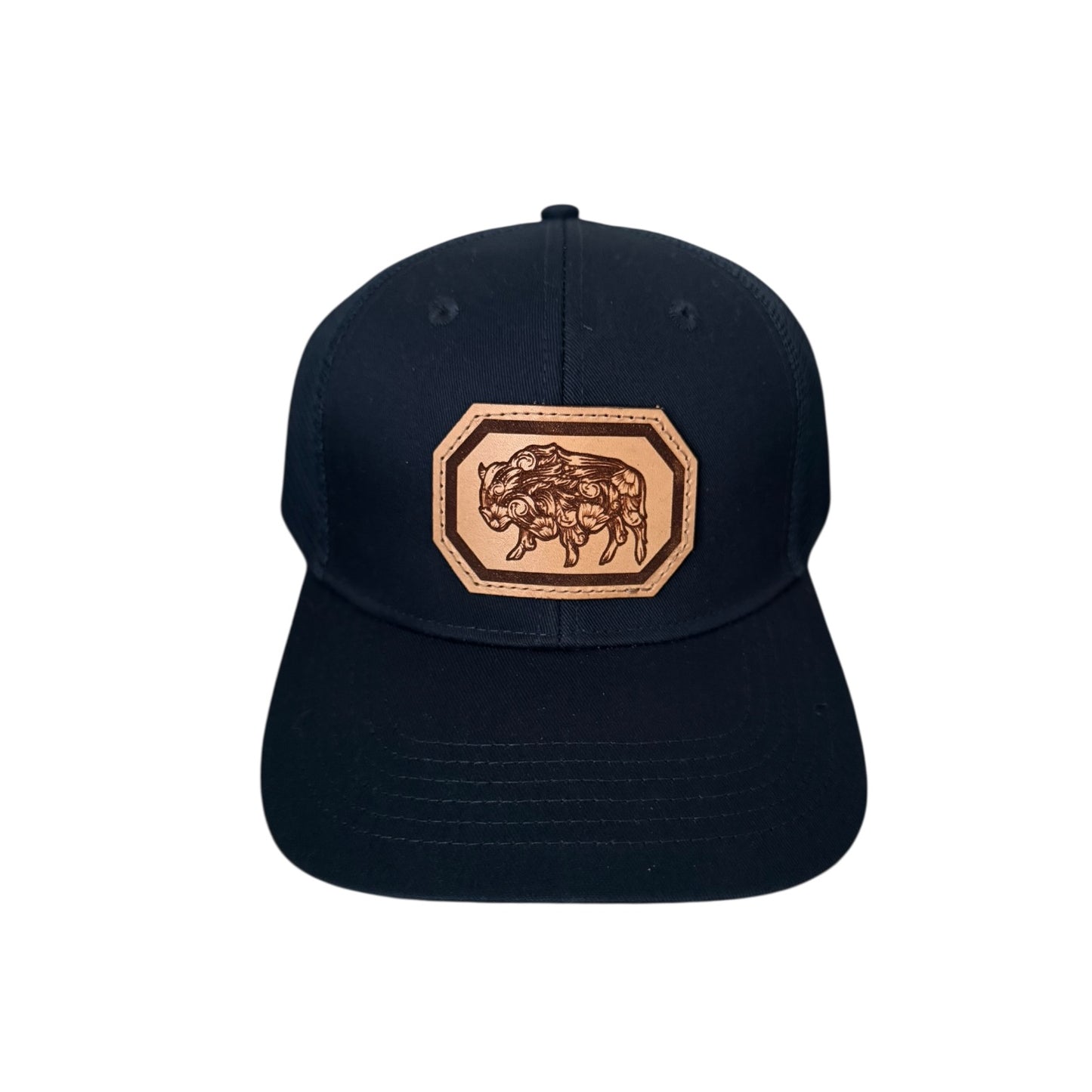 Navy Tooled Buffalo Hat