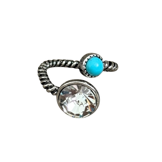 Crystal Turquoise Stone Wrap Ring