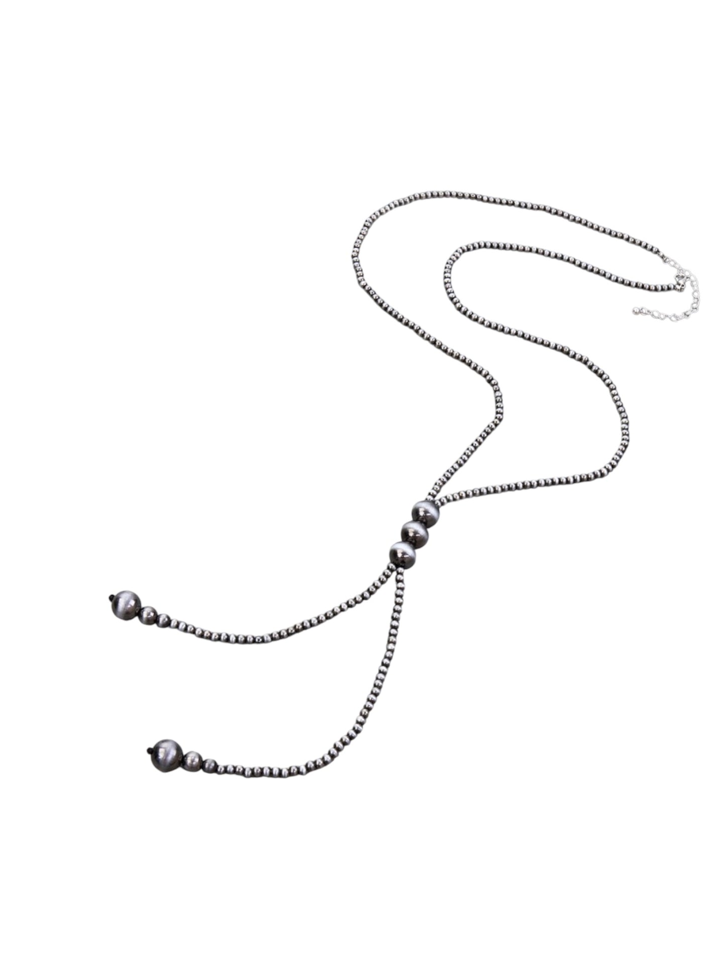 Gunmetal Navajo Pearl Long Necklace